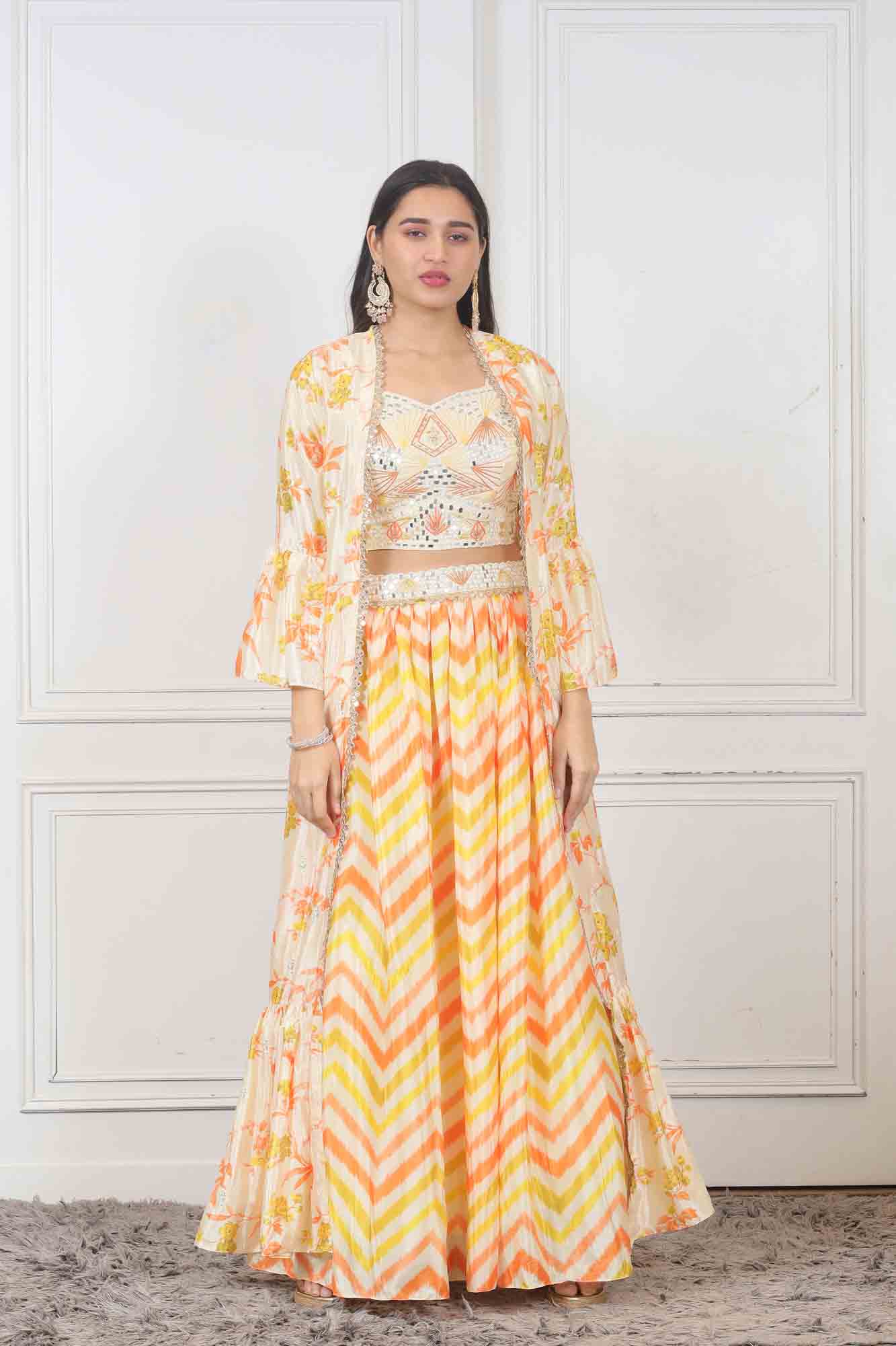 Party wear Lehenga in Yellow color at online Simaaya