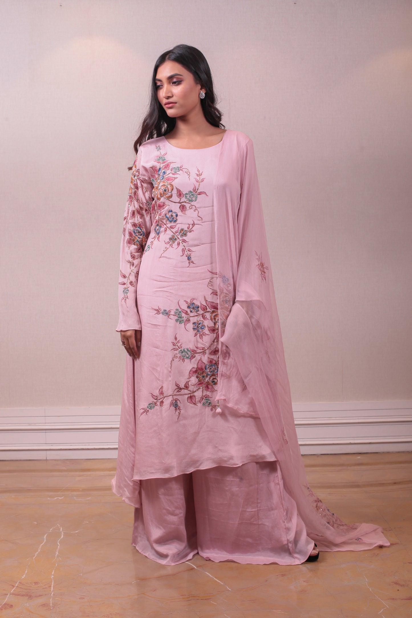 Designer Pink Georgette Salwar Kameez Set