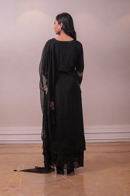 Designer Black Embedded Salwar Kameez Set