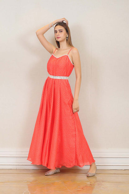 Party wear Gown in Red Color at online Simaaya