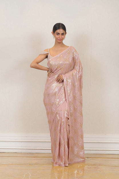 Saree in Peach color at online Simaaya