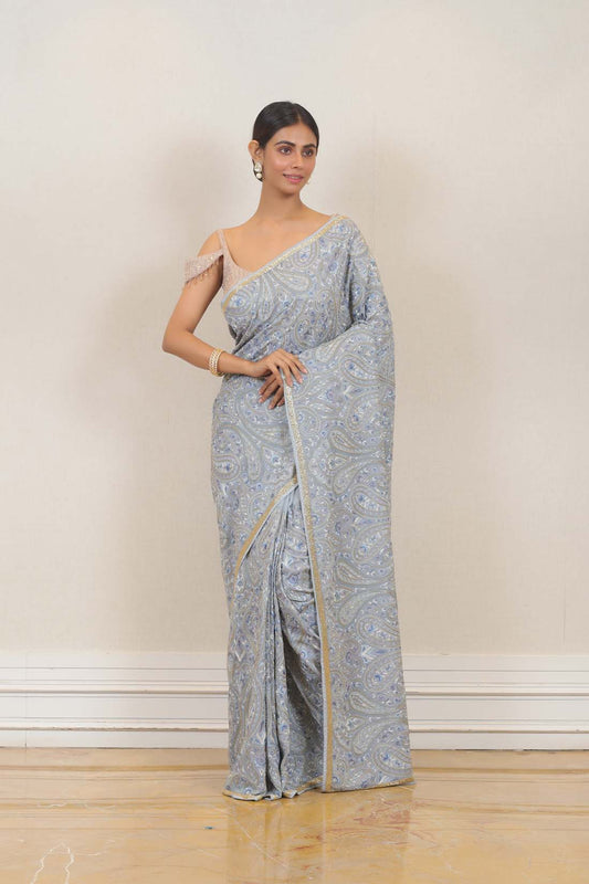 Saree in Blue color at online Simaaya