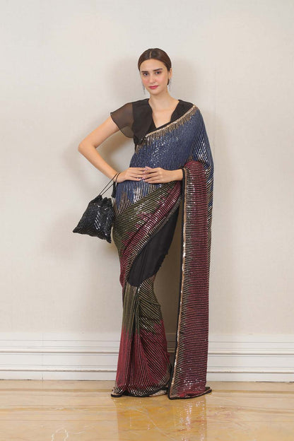 Saree in Black color at online Simaaya