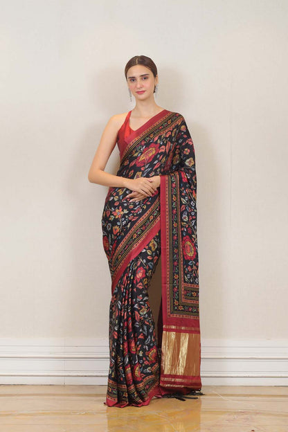 Party Wear Saree in Black color at online Simaaya