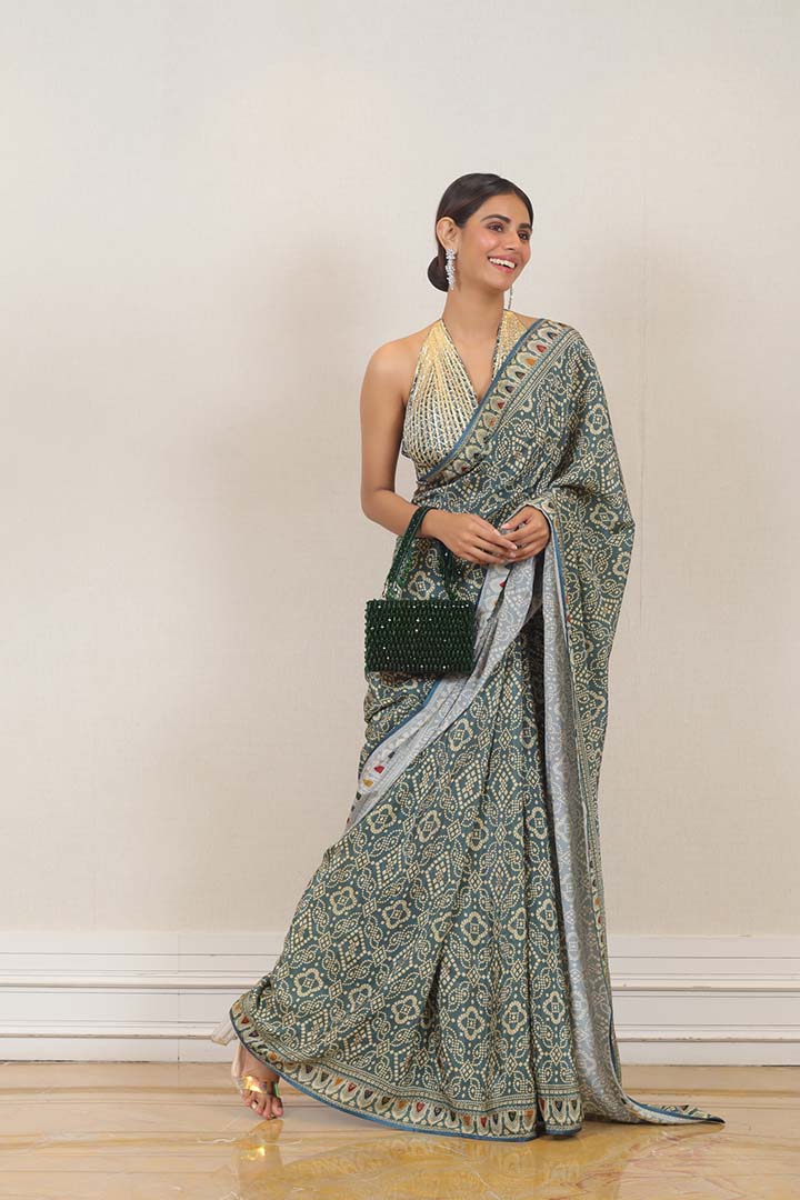 Party Wear  Saree in Green colour at online Simaaya