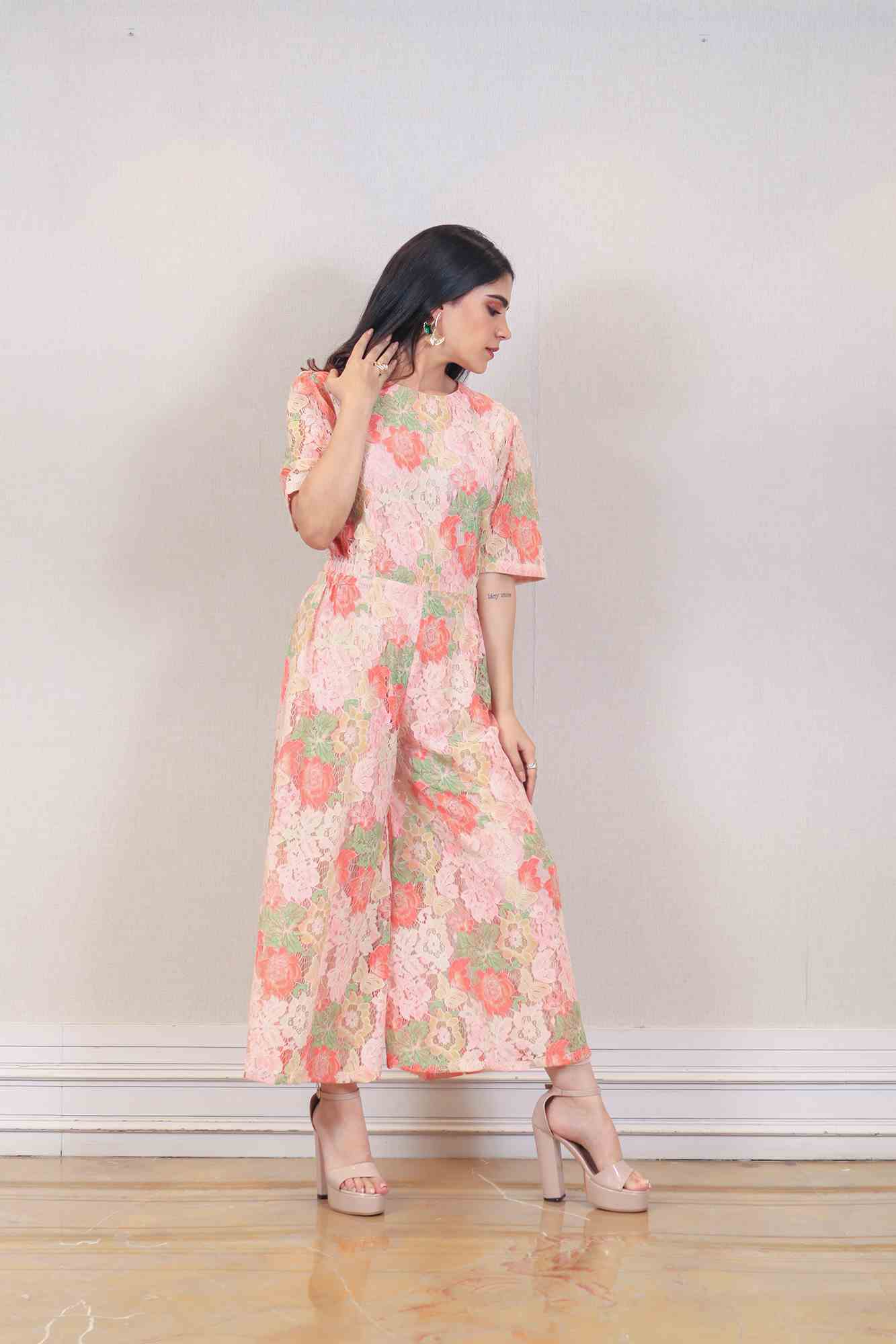 Designer Peach color jumpsuit