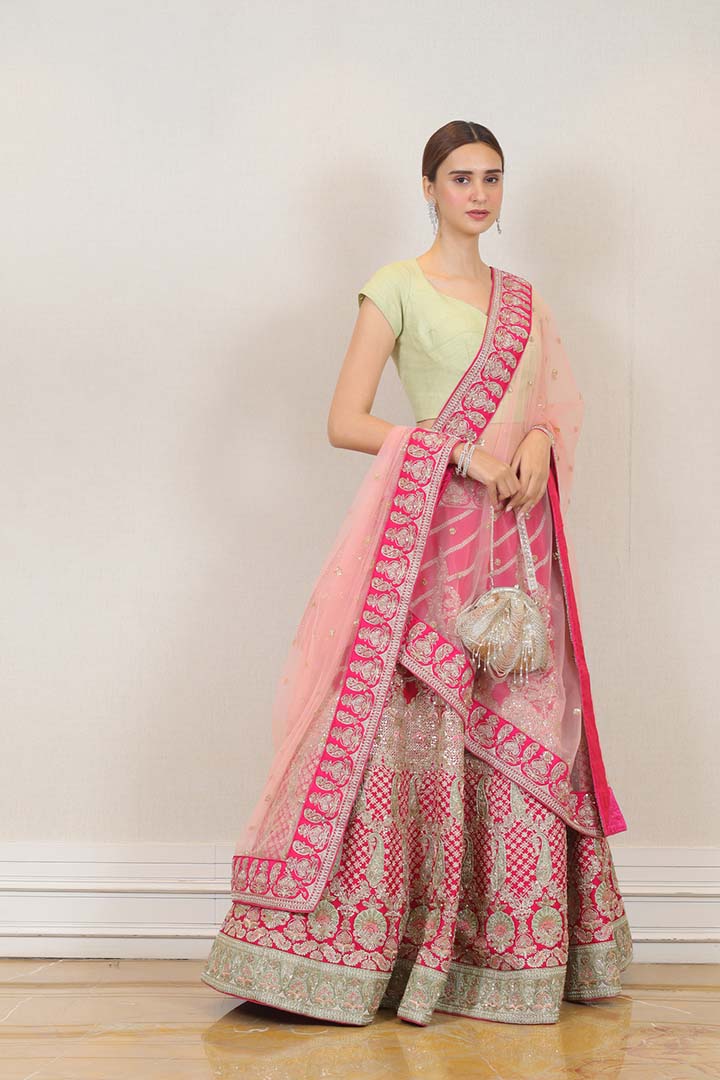 Wedding Lehenga in Pink color at online Simaaya