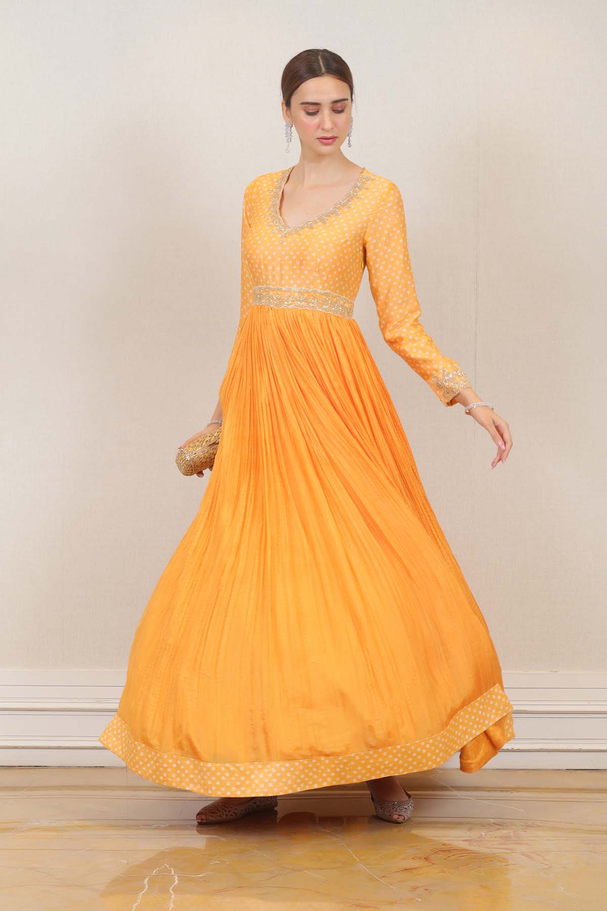 Party wear Gown in Yellow color at online Simaaya