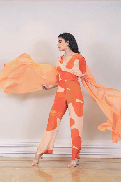 Designer Orange color jumpsuit