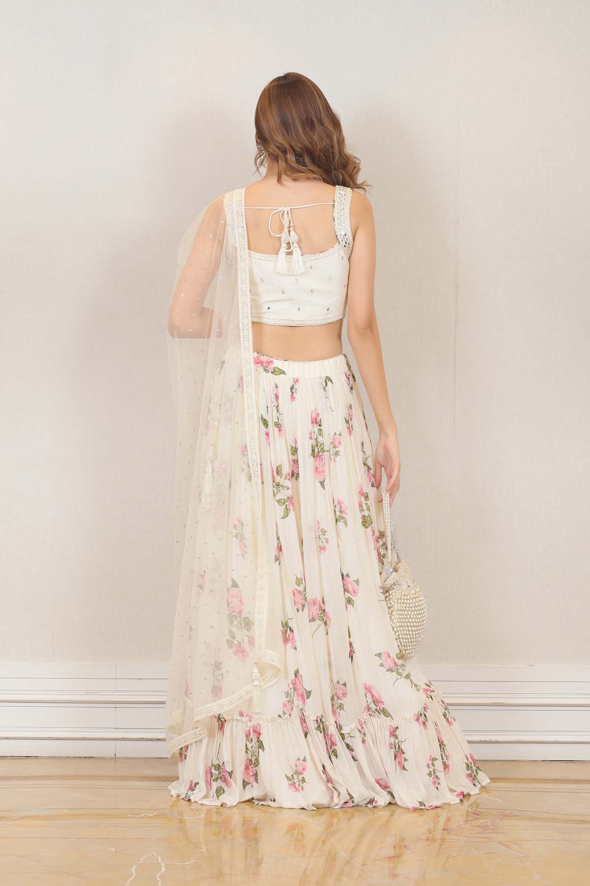 Party wear Lehenga in White color at online Simaaya