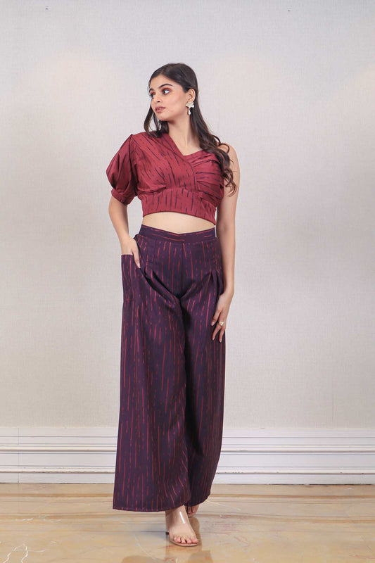 Designer Purple and Maroon color jumpsuit