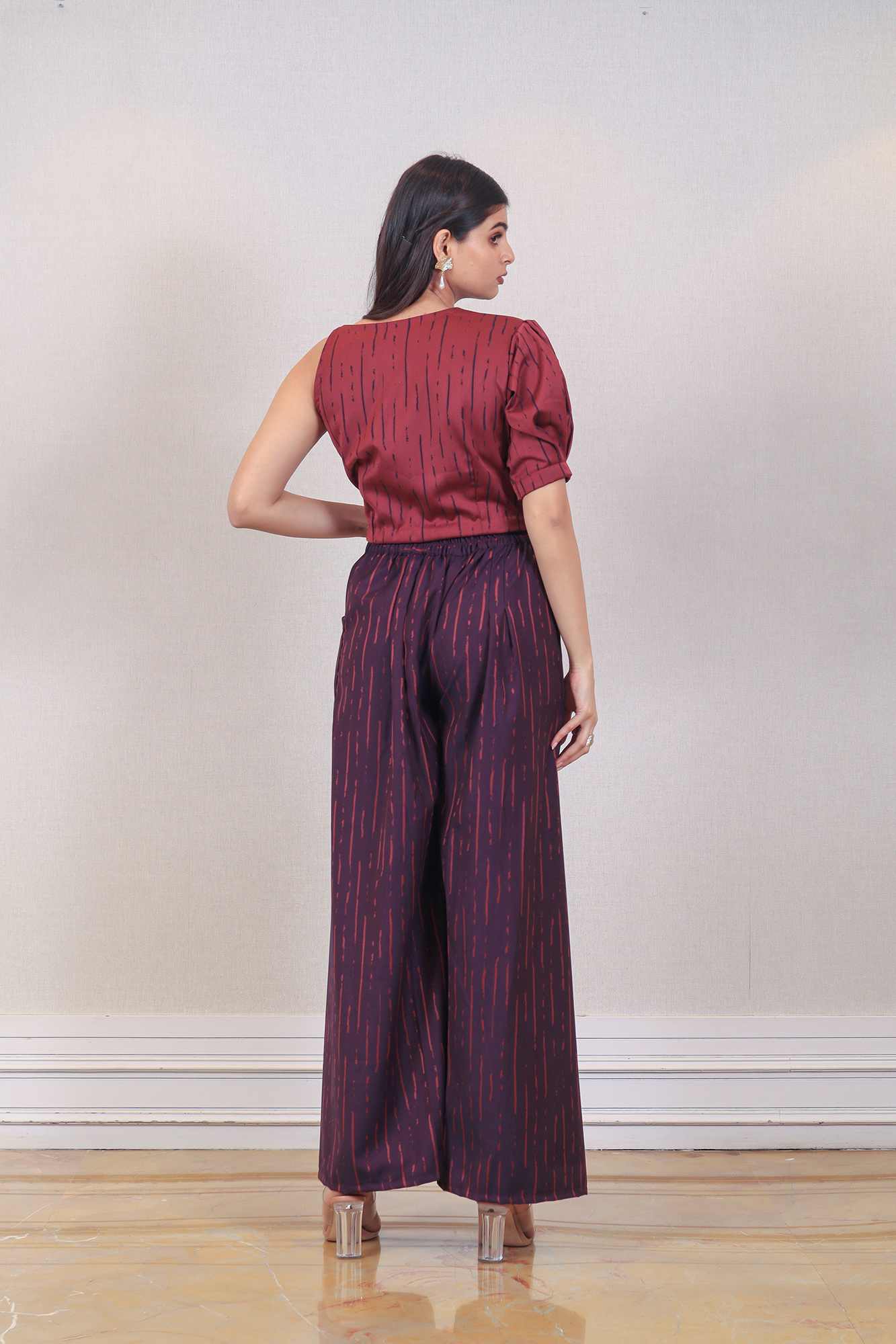 Designer Purple and Maroon color jumpsuit