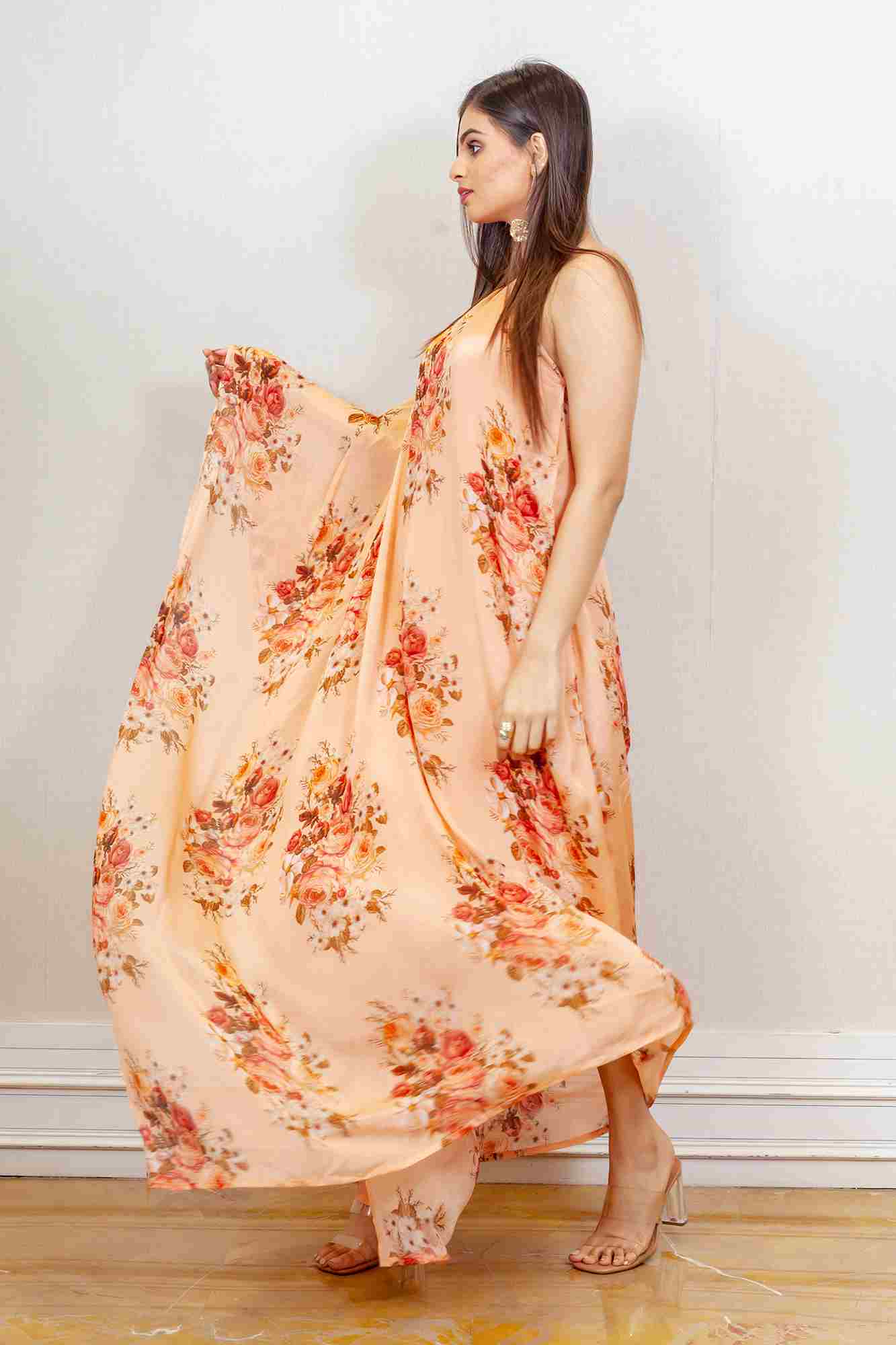 Peach color dress clearance online